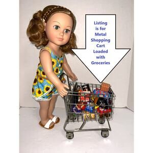 18" Doll Metal Shopping Grocery Cart Zuru Mini Brands Real Littles Food NO DOLL